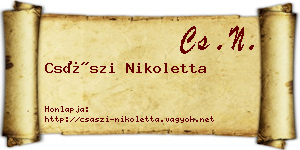 Császi Nikoletta névjegykártya