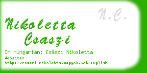 nikoletta csaszi business card